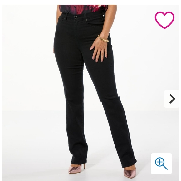 NWT DG2 by Diane Gilman Stretch Denim Bootcut Jean Black Size 16W - Picture 1 of 10